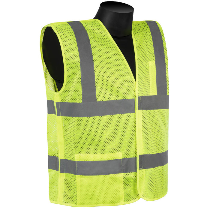 Class 2 All Mesh, 5-Point Break-Away Safety Vest, Hi Vis Lime