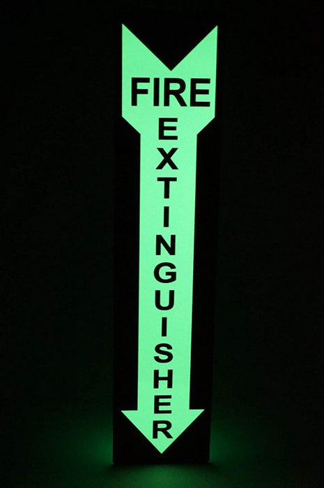 Photoluminescent Fire Extinguisher Sign (Glow in the dark)