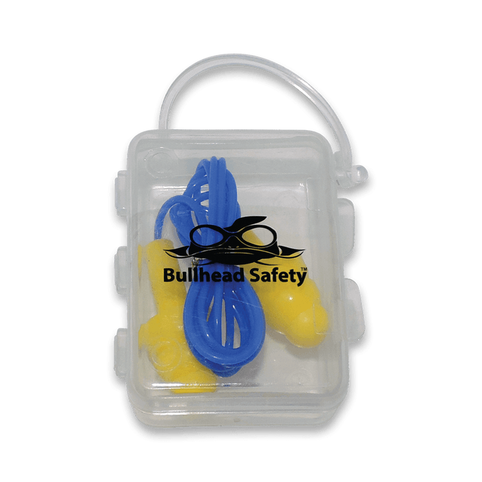 Bullhead Safety HP-S2 Corded, Reuasable Silicone Earplugs with Carry Case, NRR (Noise Reduction Rating) 23 Decibels, 1 Pair