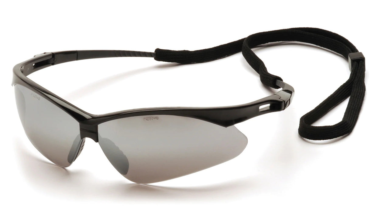 PMXTREME Safety Glasses with Built-in Rubber Nosepiece, Silver Mirror Lens SB6370SP