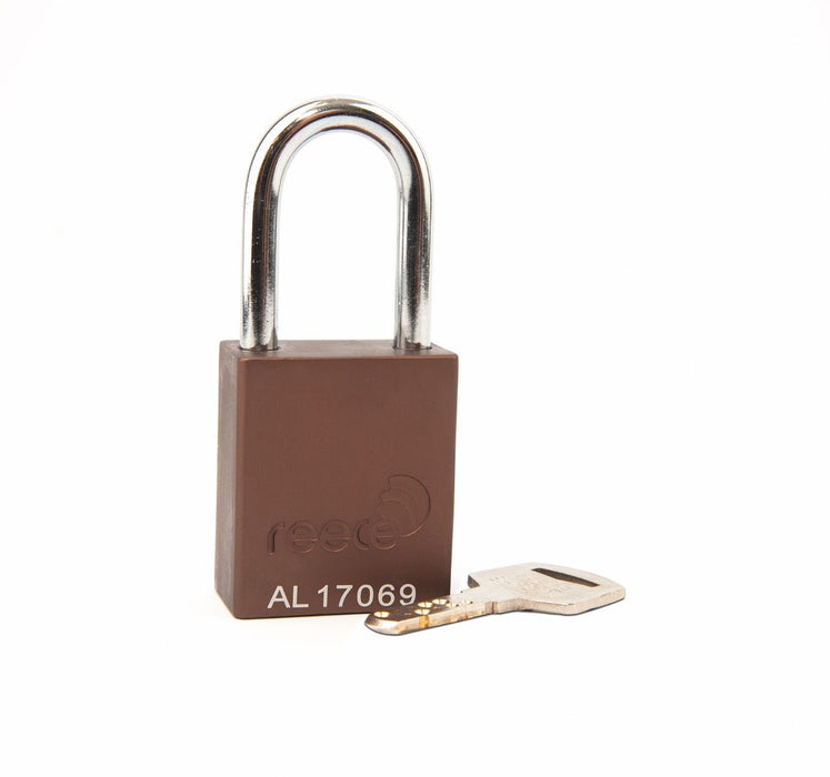 Aluminum Safety Padlock, 1-1/2" Steel Shackle, Keyed Different, 1 Each