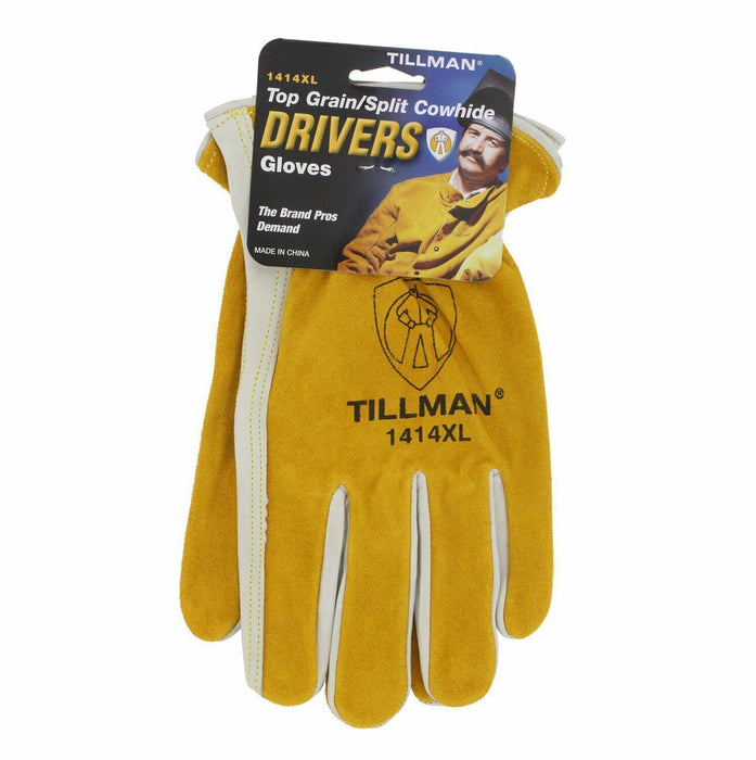 Tillman 1414 Top Grain/Split Cowhide Back Leather Drivers Glove - BHP Safety Products