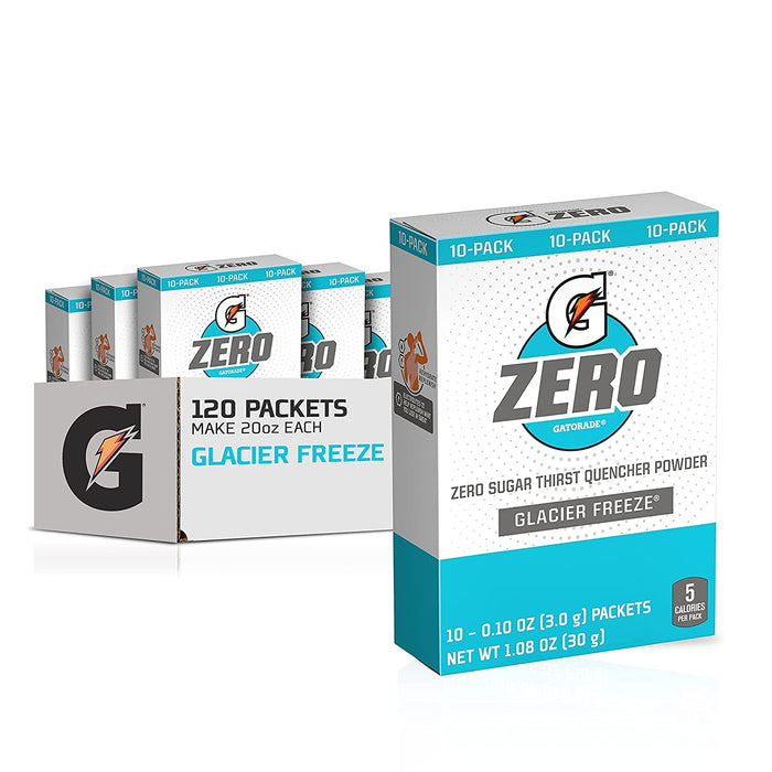 Gatorade 1oz G-Zero Powder Sticks (Each pack mixes with 20 fluid oz of water) 12 Box / Case (120 Count/Sticks)