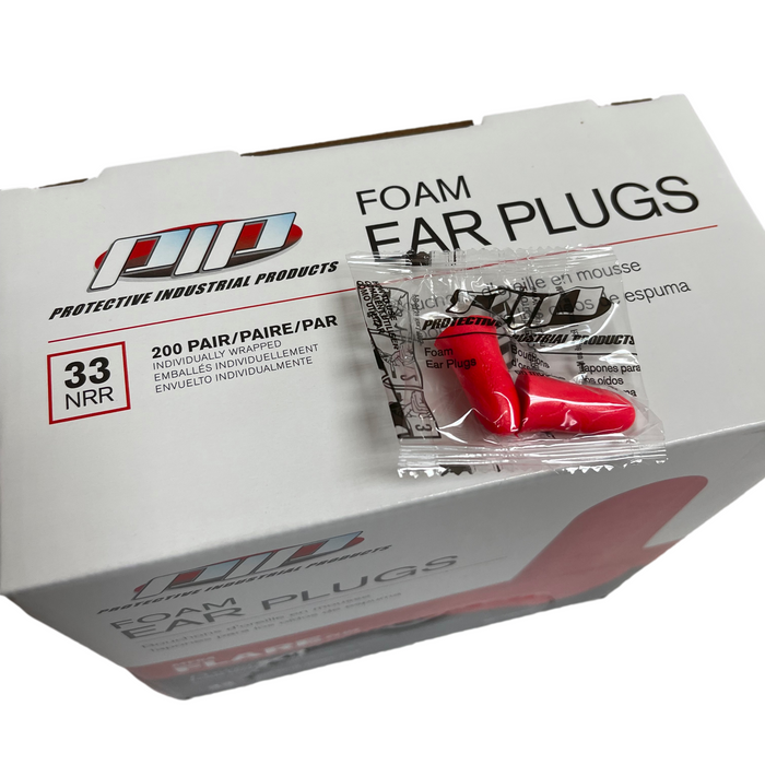 PIP Mega Flare Plus Disposable Soft Polyurethane Foam Ear Plugs, Uncorded - NRR 33 - 200 Pair/Box