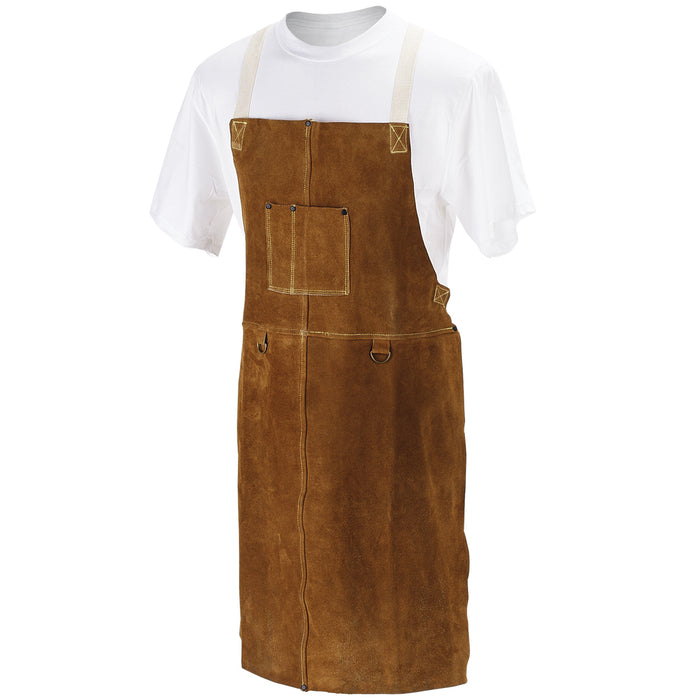 36" Split Cowhide Leather Apron with Kevlar Stitching, Adjustable Straps For a Custom Fit