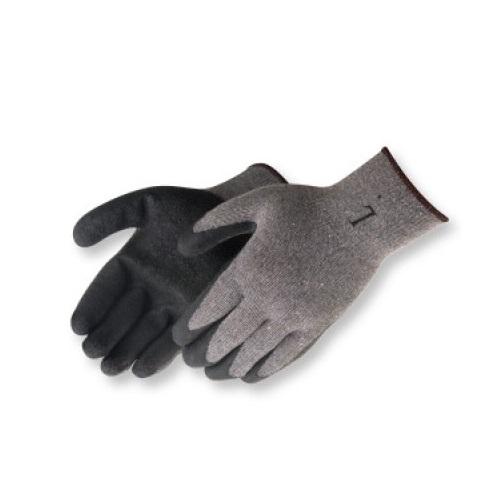 TUFF MASTER Textured Black Latex Coated Cotton/Poly String Knit Glove, Black/Gray, 4729SP