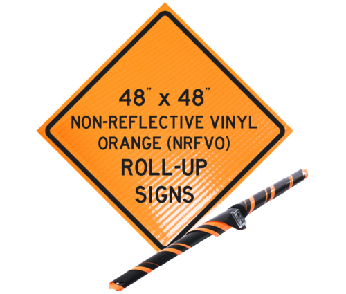 "FLAGGER" (Symbol) Non-Reflective, Vinyl Roll-Up Sign, 48 x 48