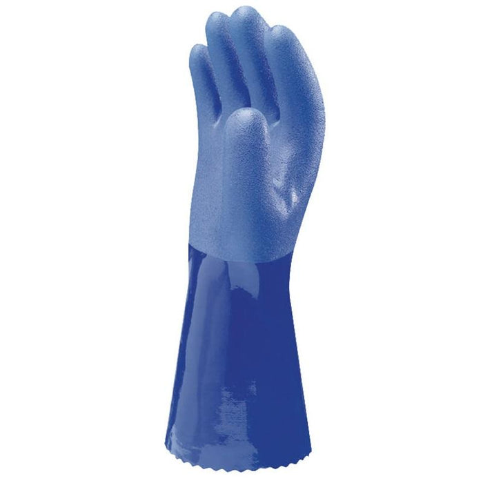 Showa Atlas 660 Triple Dipped PVC Coated Work Gloves, Chemical Resistant, Blue