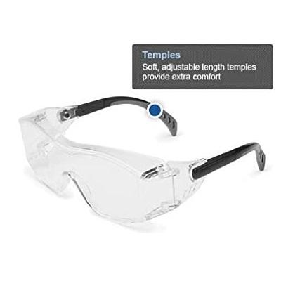 Gateway Safety Cover2 Safety Glasses Protective Eye Wear - Over-The-Glass (OTG), Lightweight Design with Adjustable Temples