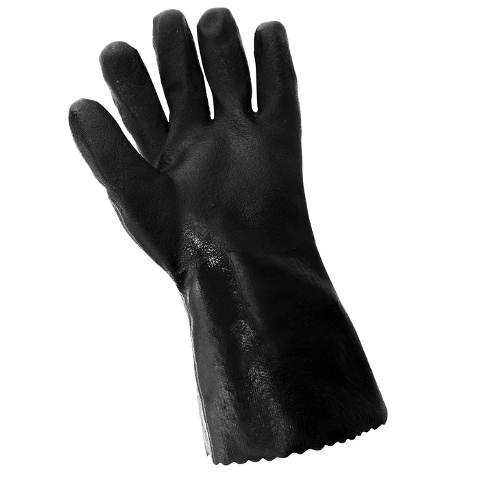 Double Dipped PVC Coated Chemical Work Gloves, 712R - 12" Gauntlet Cuff, Size 10 - XL (1 Pair)