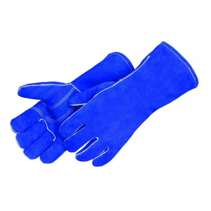 Premium Select Shoulder Leather 14 Inch Welding Glove with Kevlar Sewn Thread, Blue