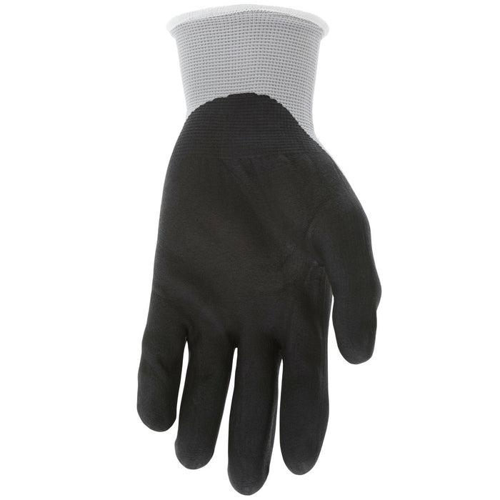 MCR Safety NXG Work Gloves, 13 Gauge Gray Nylon, Black Nitrile Foam Coated Palm, 9673