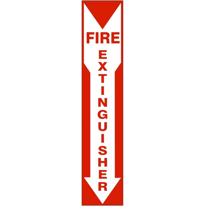 "FIRE EXTINGUISHER" - Safety Sign, Adhesive Vinyl, 4"x20"
