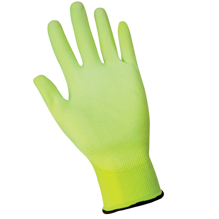 PUG-11 Hi-Vis Lightweight Seamless General Purpose Polyurethane Coated Work Gloves (12 Pair)