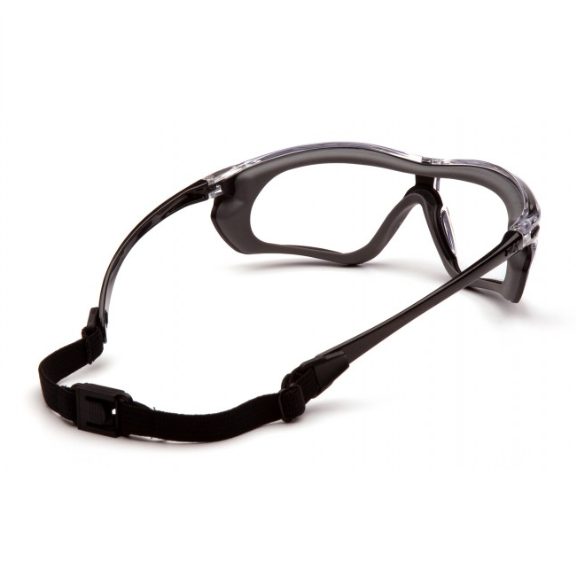 Pyramex Crossovr Safety Glasses, Clear Anti-Fog Lens with Rubber Gasket and Adjustable Strap, SBG10610DT