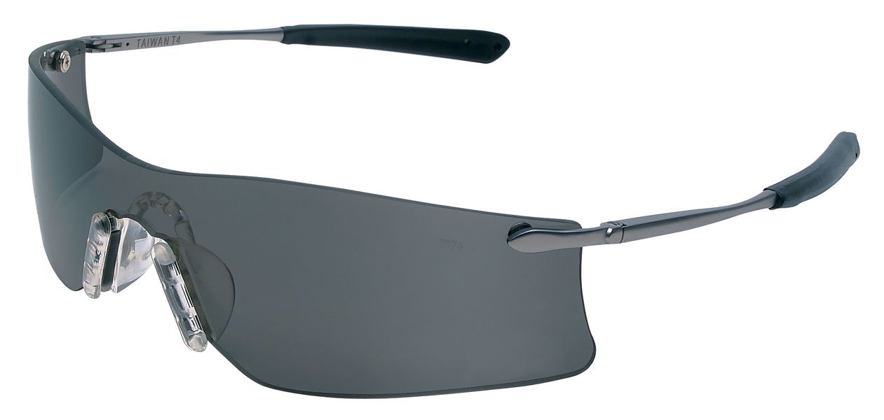 MCR Crews Rubicon Safety Glasses / Sunglasses, Metal Frame and Soft Gel Nosepiece, ANSI Z87.1