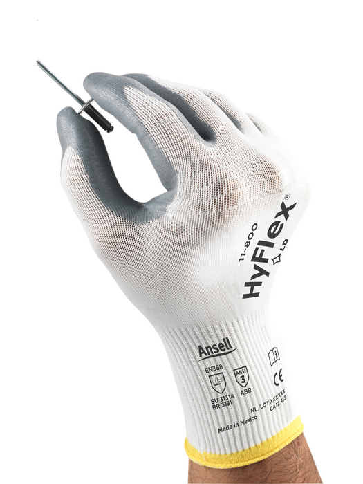 Hyflex 11-800 Industrial Gloves with Nitrile Foam Coating (1 Pair)