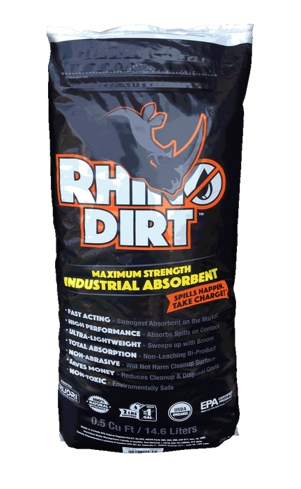 Rhino Dirt RD-S Industrial Absorbent and Degreaser, 0.5cu ft Bag