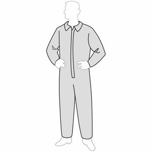 PermaGard Dispoable Coverall with Collar & Zipper Front, Open Wrists and Ankles, 18120 (Case of 25 Suits)