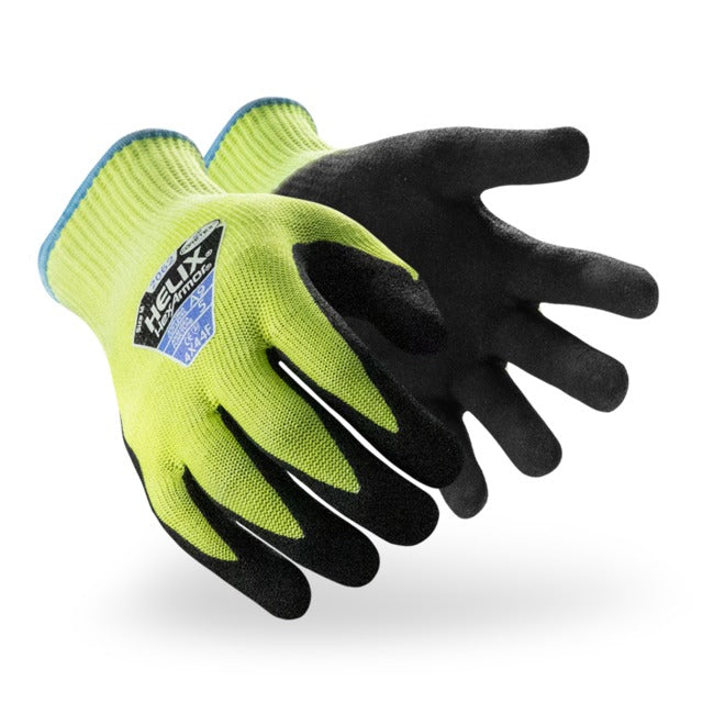 Hexarmor 2062 Helix, ANSI A9 Cut Resistant Glove, Core9 13-gauge HPPE/Steel/Fiberglass Blend, Sandy Nitrile Palm Coating (1 Pair)