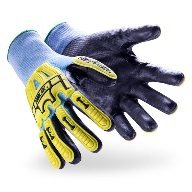 Hexarmor 3012 Helix Core, ANSI A5 Cut Resistant Glove, 15-gauge HPPE/Steel/Fiberglass/Polyester Blend, Polyurethane Palm Coating (1 Pair)