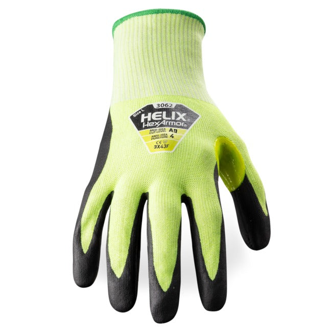 Hexarmor 3062 Helix, ANSI A9 Cut Resistant Glove, 15-gauge HPPE/Metal Fiber Blend, Foam Nitrile Coating (1 Pair)