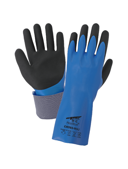 FrogWear Double Dippled Nitrile Supported Chemical Gloves A5 15 Gauge Gloves - 12 Pairs