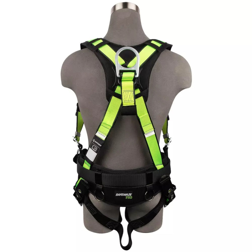 Construction Style Positioning Harness, Back D-ring, Pass-thru Buckle Leg Straps