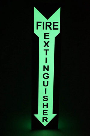 Photoluminescent Fire Extinguisher Sign (Glow in the dark)