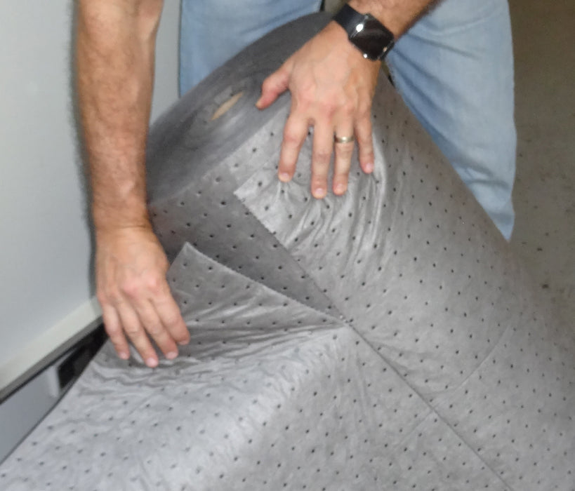 Gray Dimpled Medium Weight Sorbent Rolls 15” x 150’ 43.3 Gallons, GDML150S (2 Rolls per Bag)