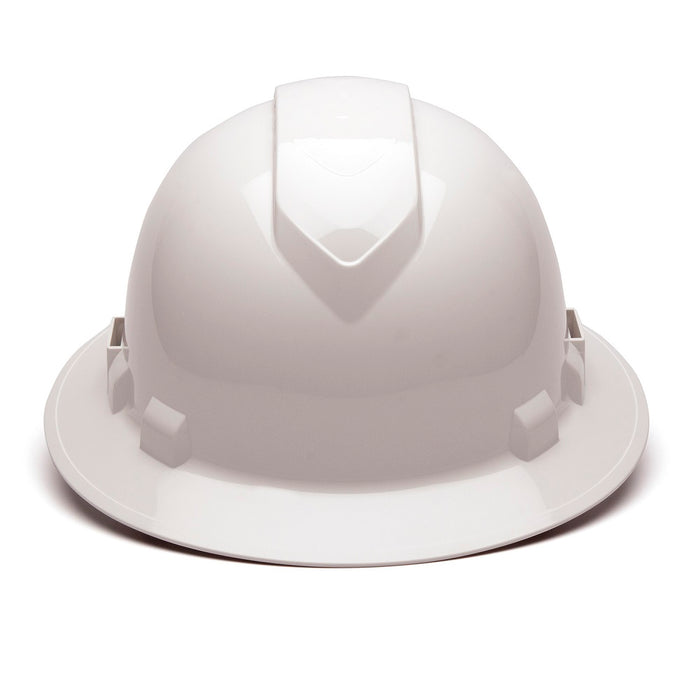 Ridgeline Full Brim Vented Hard Hat with 4-Point Ratchet Suspension, White HP54110V