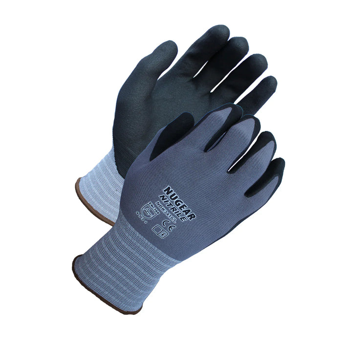 Black Micro-Foam Nitrile Palm & Fingers Coated, Silicon Free, Work Gloves, NBK3416