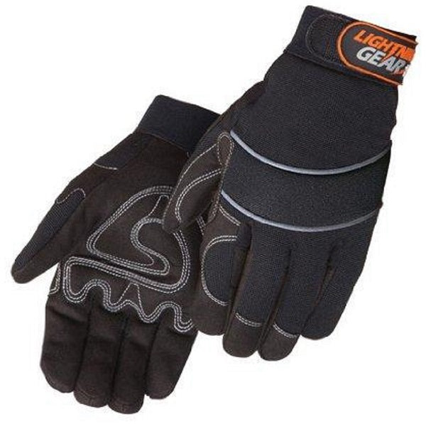 Lightning Gear Onyx Warrior Mechanic Gloves, 0915BK (1 Pair)