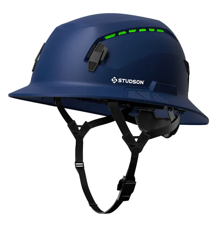 Studson SHK1-FB-CW White Vented Industrial Safety Helmet with