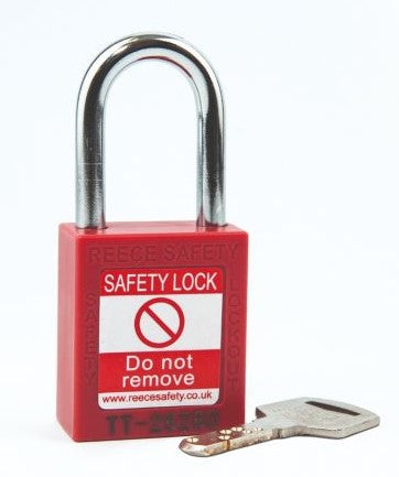 Nylon Safety Padlock, 1-1/2" Steel Shackle, Keyed Different, 1 Each