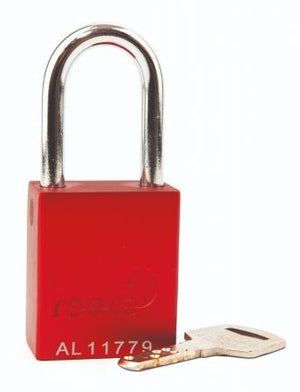 Aluminum Safety Padlock, 1-1/2" Steel Shackle, Keyed Different, 1 Each