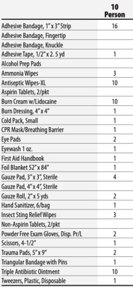 First Aid Kit - 10 Person Class A First Aid Kit