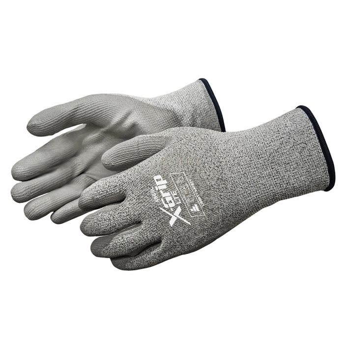 ANSI A3 X-Grip LTE Cut Resistant Polyurethane Coated Gloves, Gray, 4968