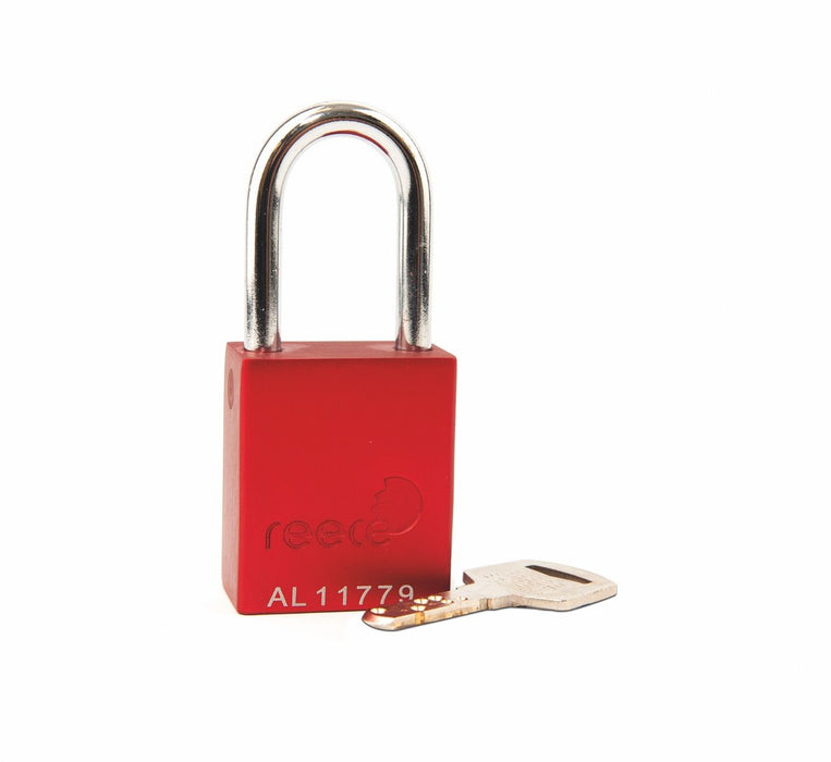 Aluminum Safety Padlock, 1-1/2" Steel Shackle, Keyed Different, 1 Each