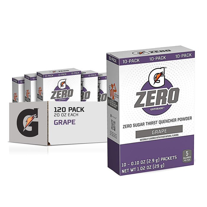 Gatorade 1oz G-Zero Powder Sticks (Each pack mixes with 20 fluid oz of water) 12 Box / Case (120 Count/Sticks)