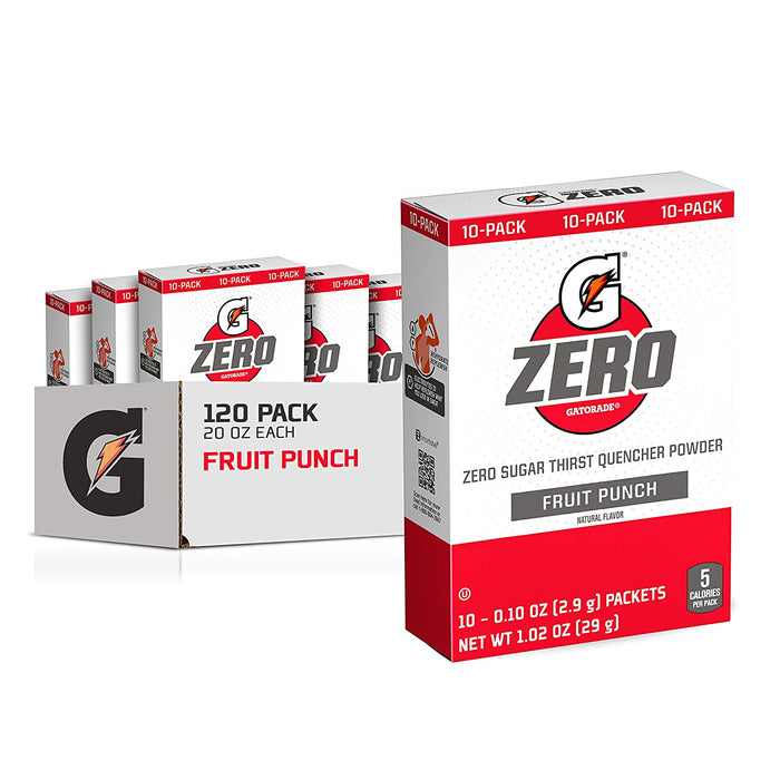 Gatorade 1oz G-Zero Powder Sticks (Each pack mixes with 20 fluid oz of water) 12 Box / Case (120 Count/Sticks)