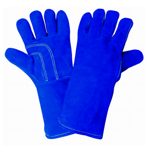 Premium Split Leather Welders Gloves Size Large, 1200KB, Blue