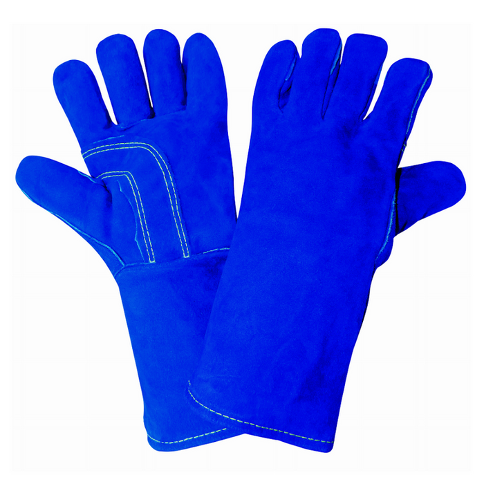 Premium Split Leather Welders Gloves Size Large, 1200KB, Blue