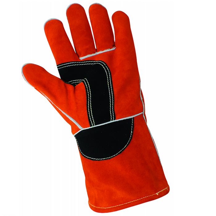 Premium Leather Welders Gloves Universal Size, 1200, Orange (1 Pair)