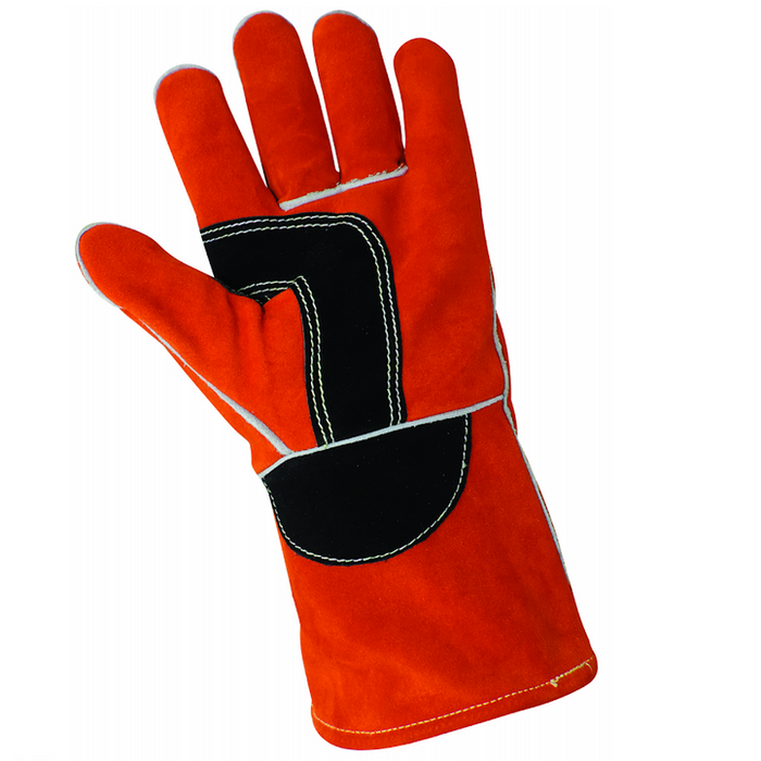 Premium Leather Welders Gloves Universal Size, 1200, Orange