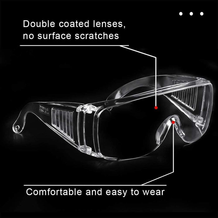 INOX Protective Eyewear Vented Safety Glasses over Glasses / Goggles, Scratch Resistant & UV Resistant, 1750C (1 Pair)