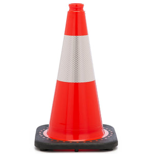 18 Inch Traffic Cone with Reflective Collar, Orange