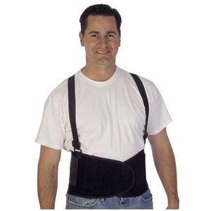 DuraWear Black Back Support Belt with Attached Suspenders