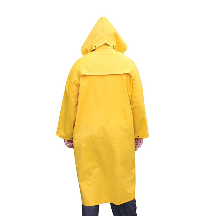 MCR Safety 200C Classic Series .35mm PVC / Polyester Rainwear Knee Length Rain Coat with Detachable Hood