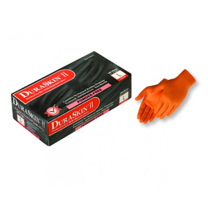 Duraskin II Powder-Free 4 Mil Disposable Nitrile Work Gloves Food Grade, 2010HO, Orange, 100 Per Box, Size XL